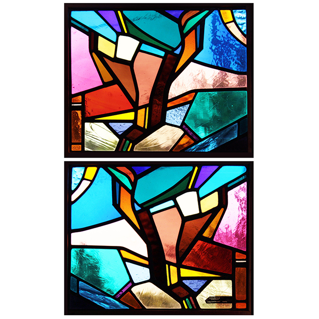 Double Abstract Stained glass Panels